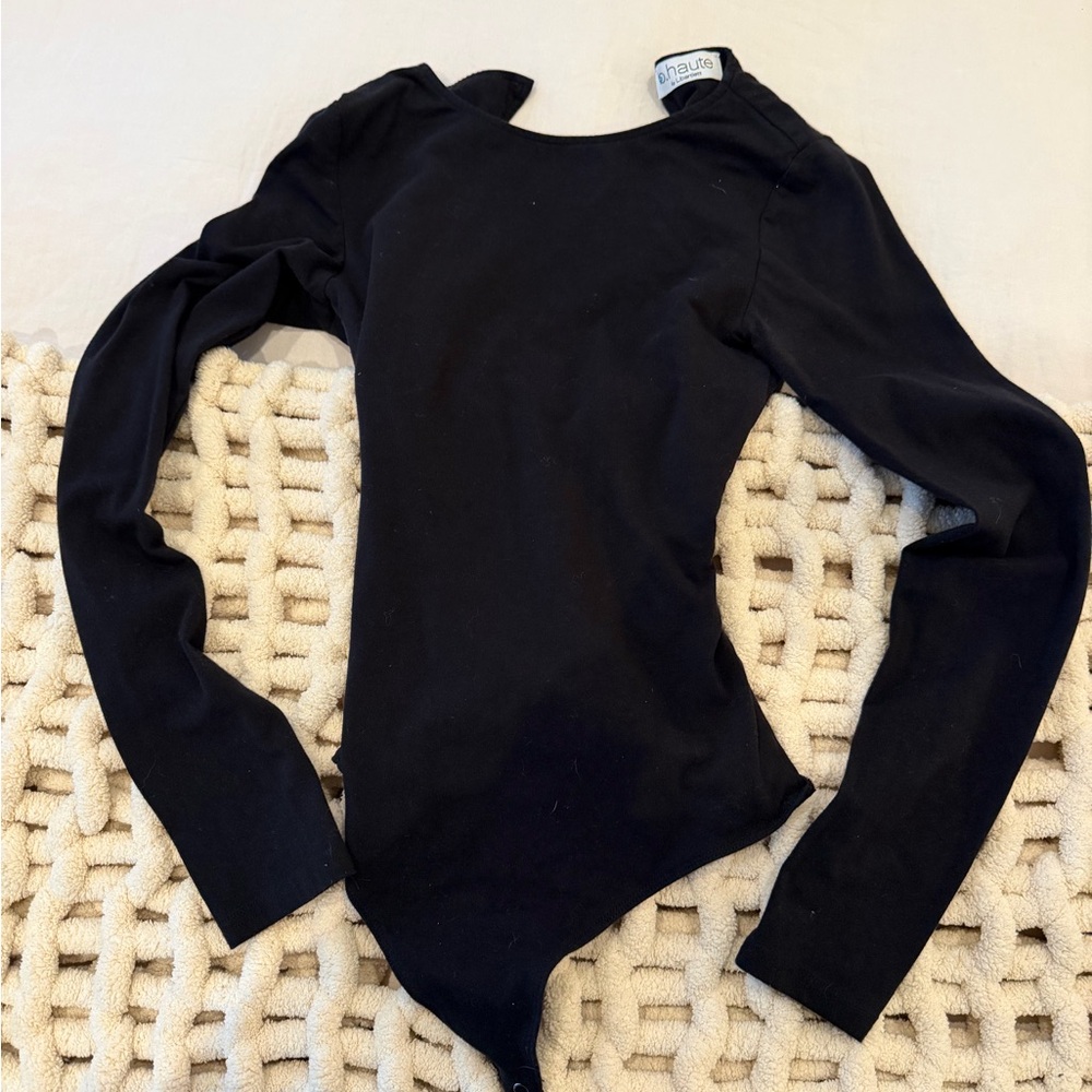Enza Costa Black Long Sleeve Bodysuit